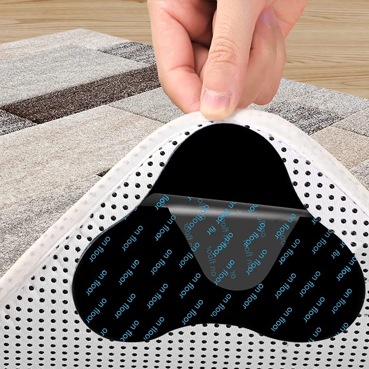 HASTHIP 10PCS Rug Corner Grippers, Double Sided Non Slip Reusable Rug Stopper, Washable Rug Tape for Hardwood Floors, Rug Gripper Stopper Rug Pad for Doormat, Carpet, Tapestry, Table Cloth HASTHIP 10PCS Rug Corner Grippers, Double Sided Non Slip Reusable Rug Stopper, Washable Rug Tape for Hardwood Floors, Rug Gripper Stopper Rug Pad for Doormat, Carpet, Tapestry, Table Cloth